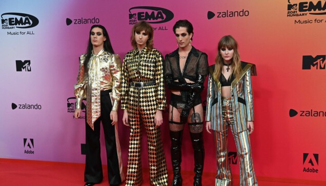 Måneskin som för första gången prisades på MTV EMA:s kammade hem pris för Årets rock! Måneskin som för första gången prisades på MTV EMA:s kammade hem pris för Årets rock!