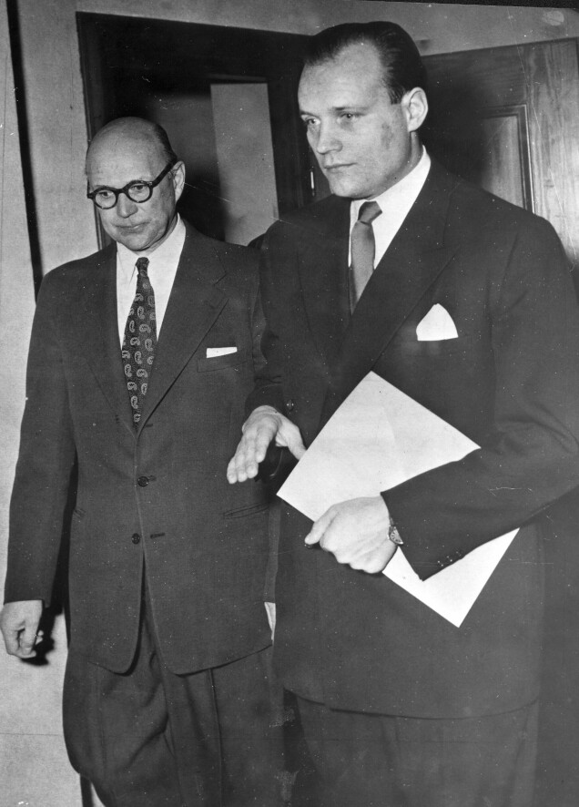 Kurt Haijby, här till vänster om sin försvarsadvokat Henning Sjöström. Kurt Haijby, här till vänster om sin försvarsadvokat Henning Sjöström.