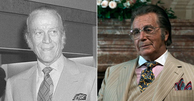 Aldo Gucci till vänster och Al Pacino i rollen till höger. Aldo Gucci till vänster och Al Pacino i rollen till höger.