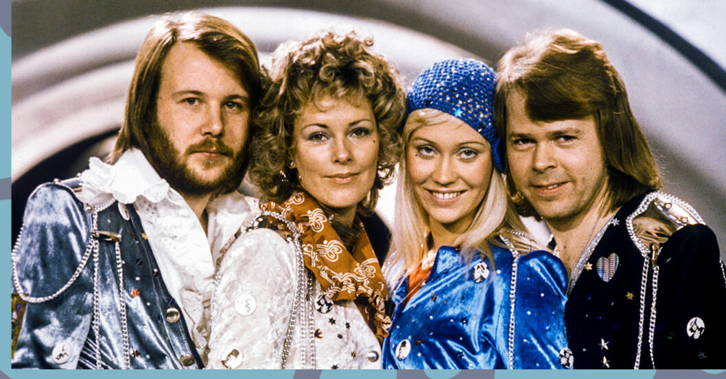 Abba efter segern i Melodifestivalen 1974.