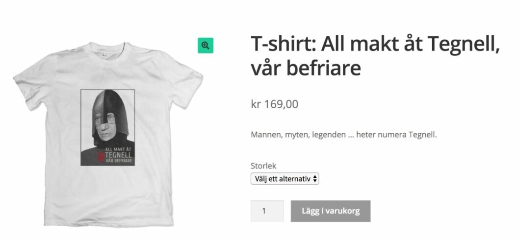 Astrid Lindgren möter Anders Tegnell i denna skapelse. All makt åt Tegnell-t-shirt