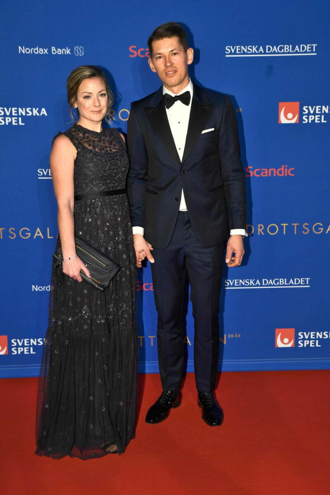André Myhrer och Madelene Tholin. Röda mattan, André Myhrer och Madelene Tholin