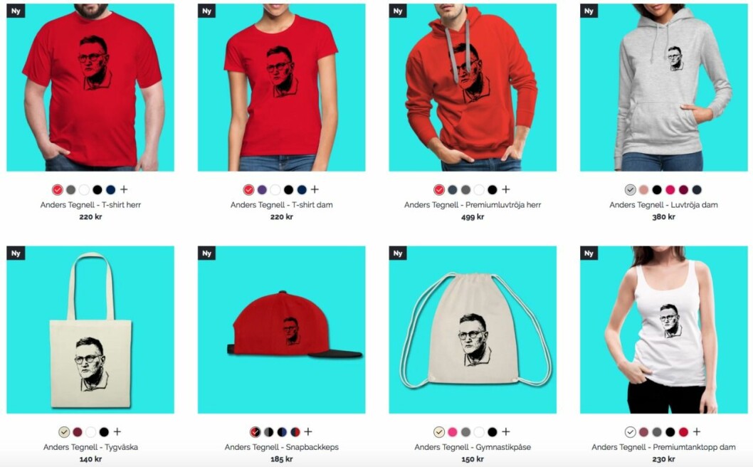 Du kan nu ha Tegnells ansikte på i princip hela garderoben. Anders Tegnell t-shirt