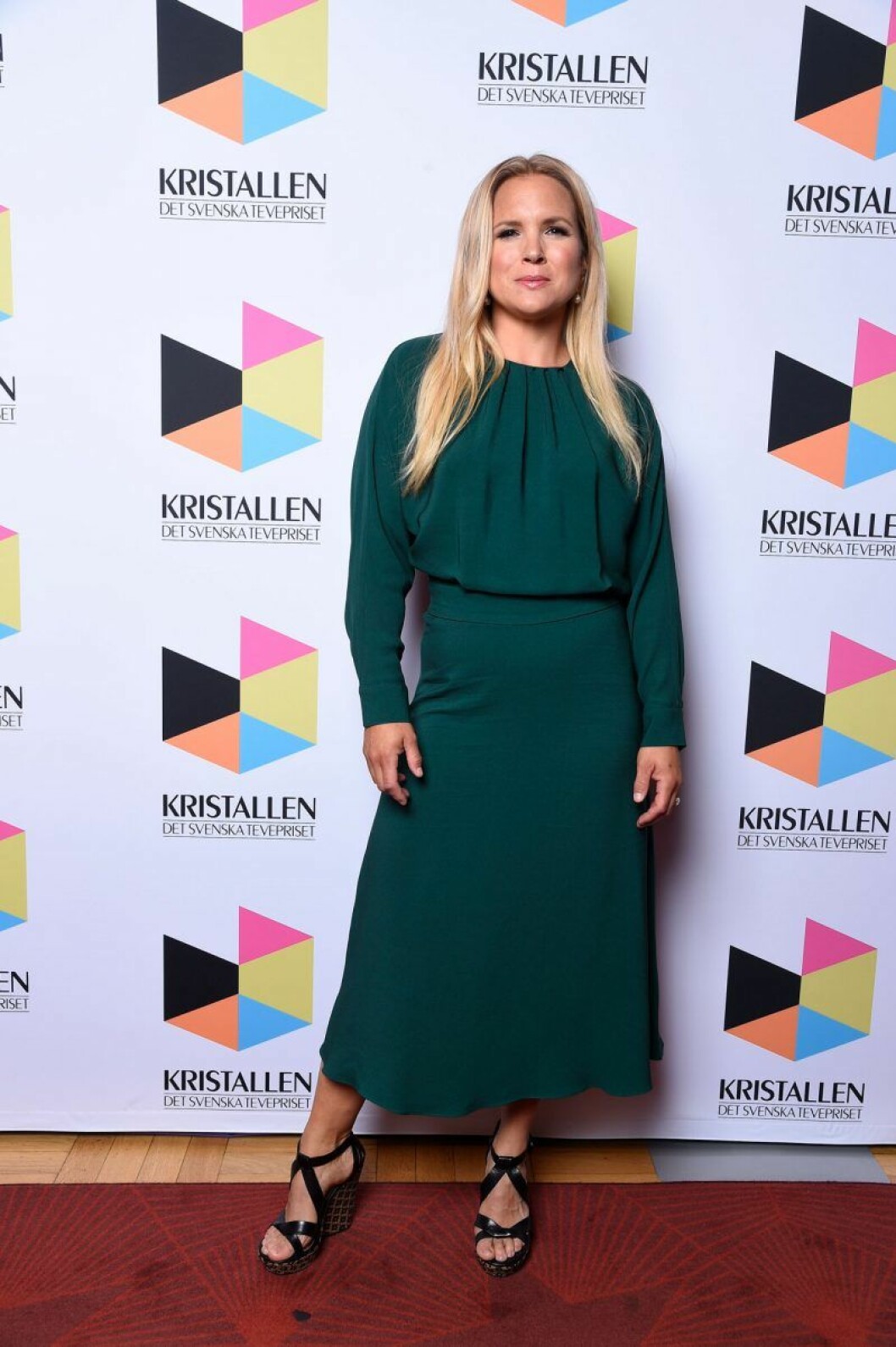 Anja Pärson. Anja Pärson på röda mattan på Kristallen 2020