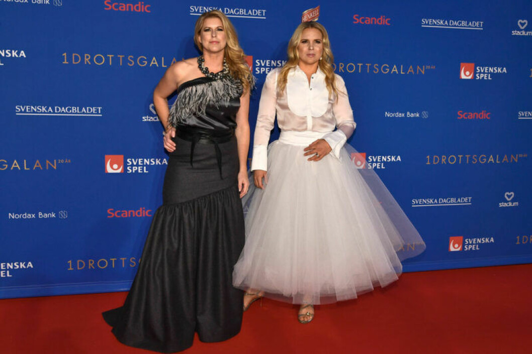 Anja Pärson och frun Filippa Rådin. Röda mattan, Anja Pärson och frun Filippa Rådin