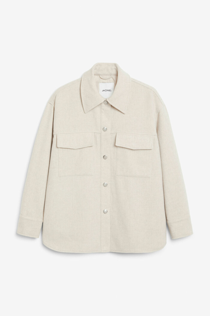 beige skjortjacka från monki