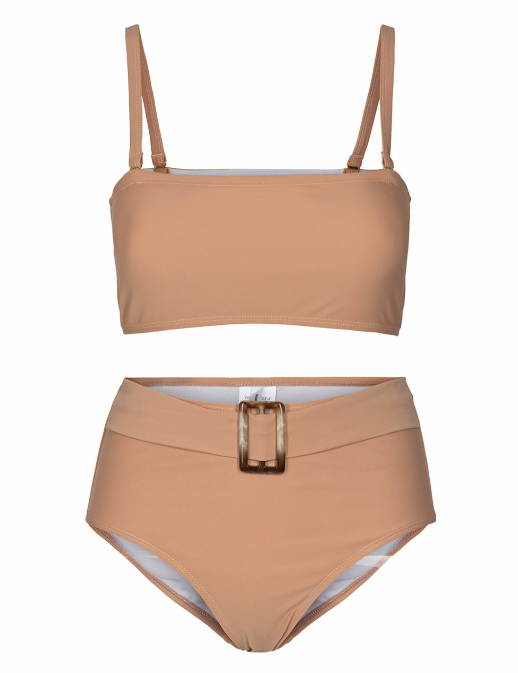 Beige bikini med hög midja och skärp till 2020