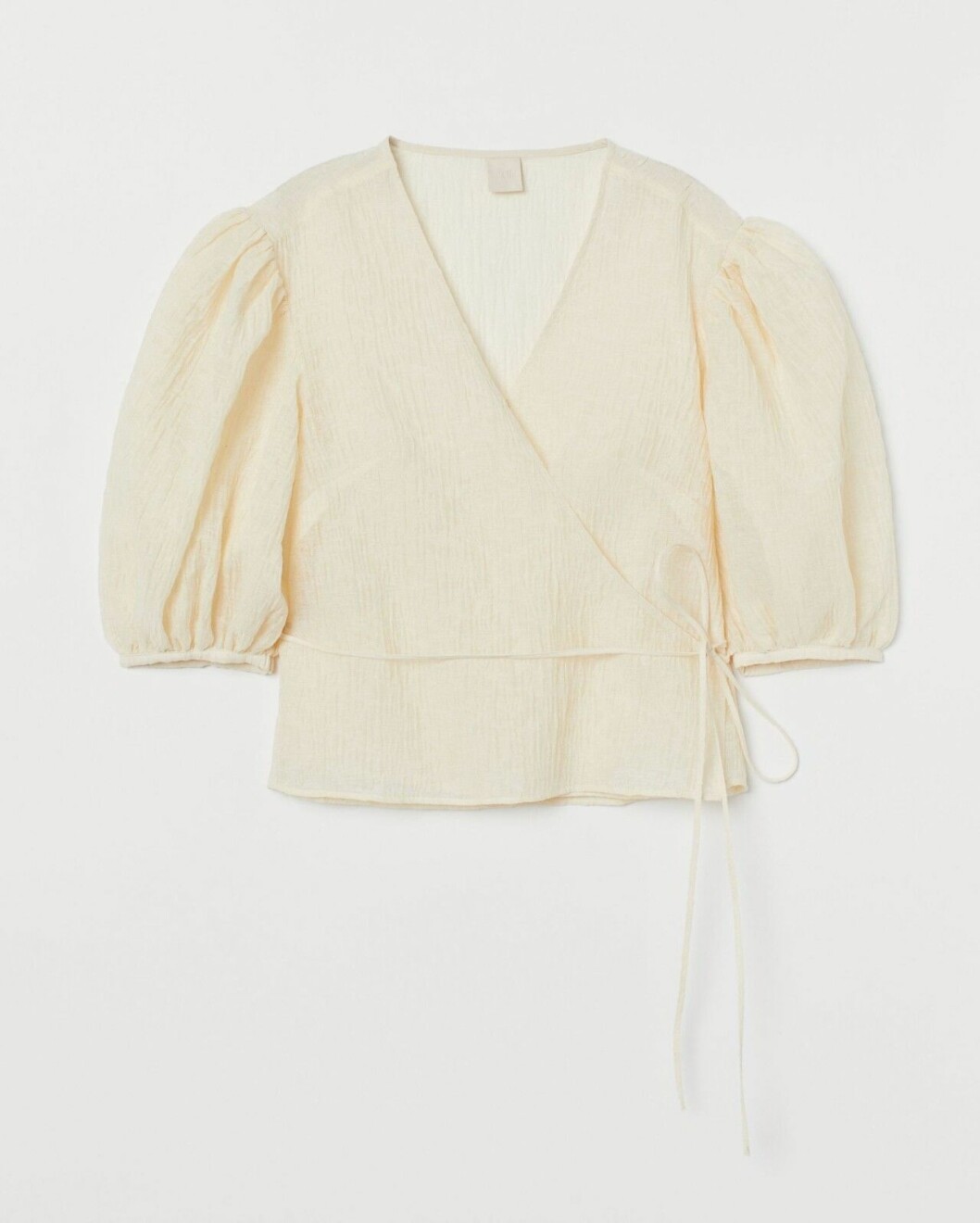 Beige blus med puffärm för dam till 2020