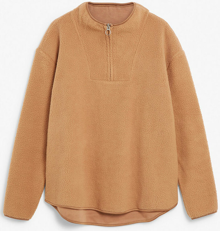 beige fleecetröja kappahl