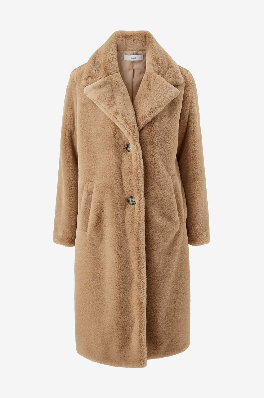 Beige teddykappa för dam till hösten 2019