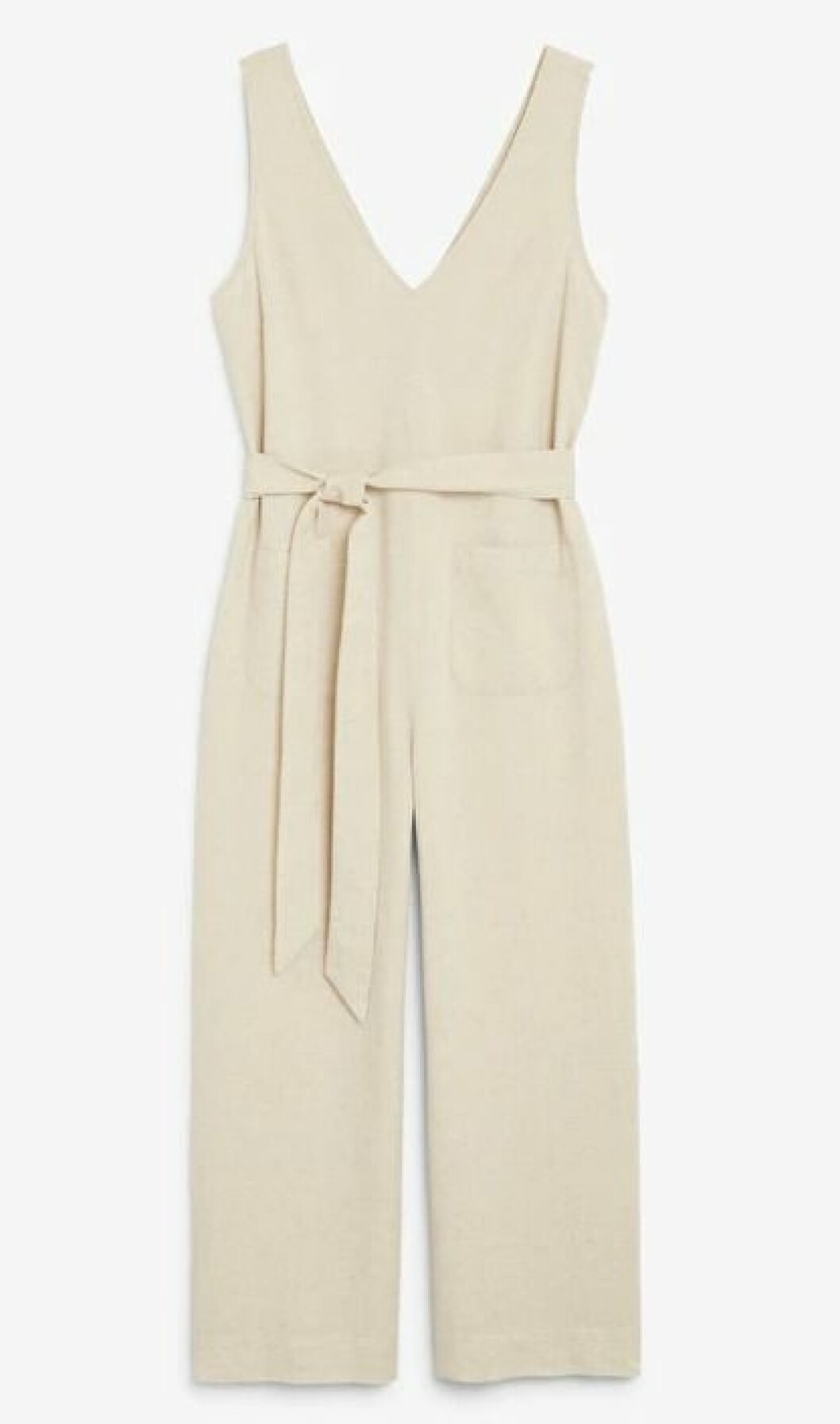 Beige jumpsuit i linne för dam till 2019