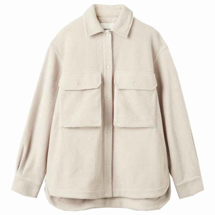 beige skjortjacka i fleece