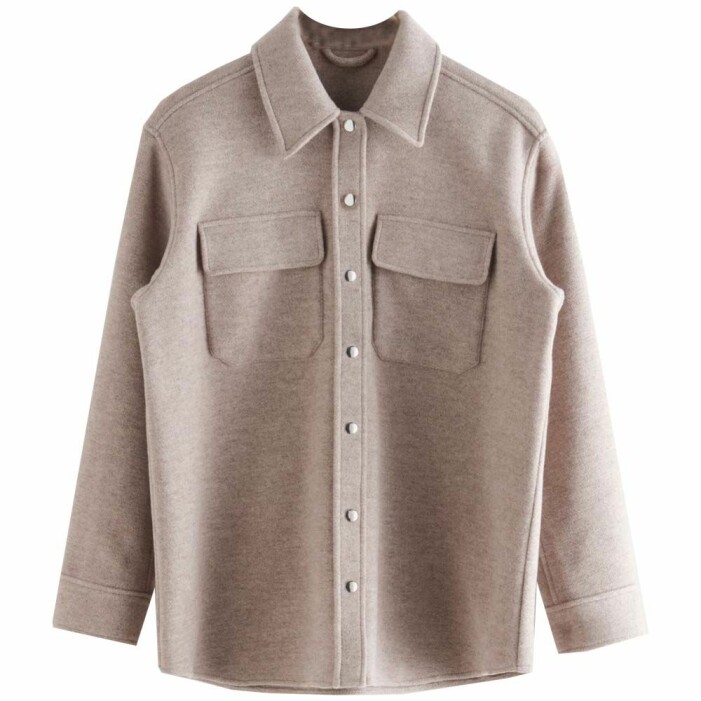 beige shacket i ull från & Other Stories