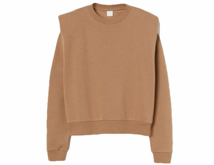Beige sweatshirt med axelvaddar från H&M