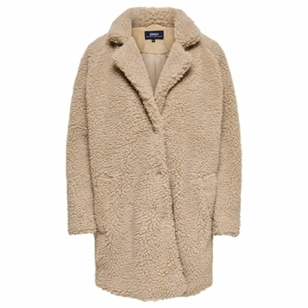 Beige teddyjacka för dam till hösten 2019