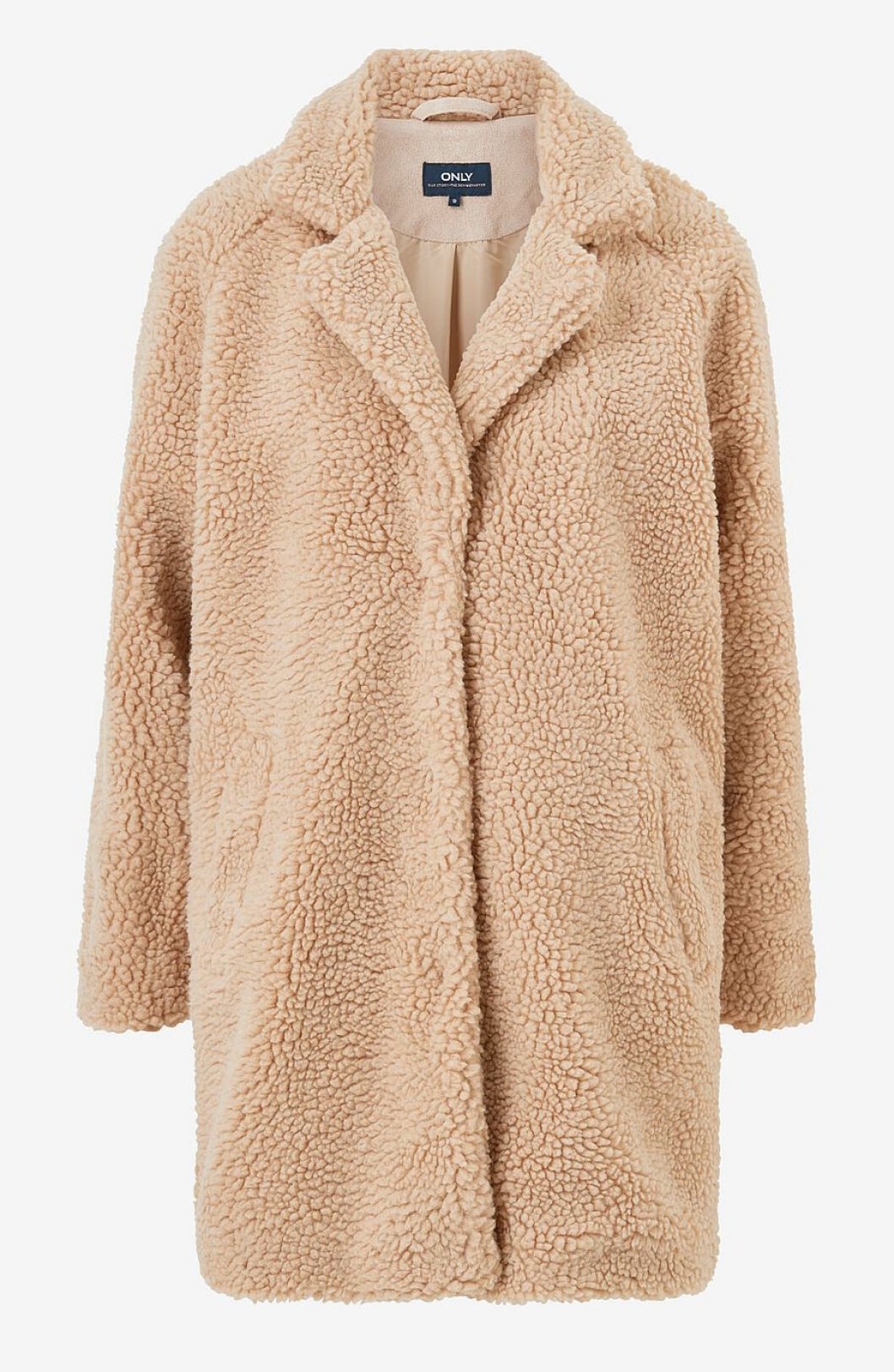 Beige teddykappa billig höstjacka för dam till 2019