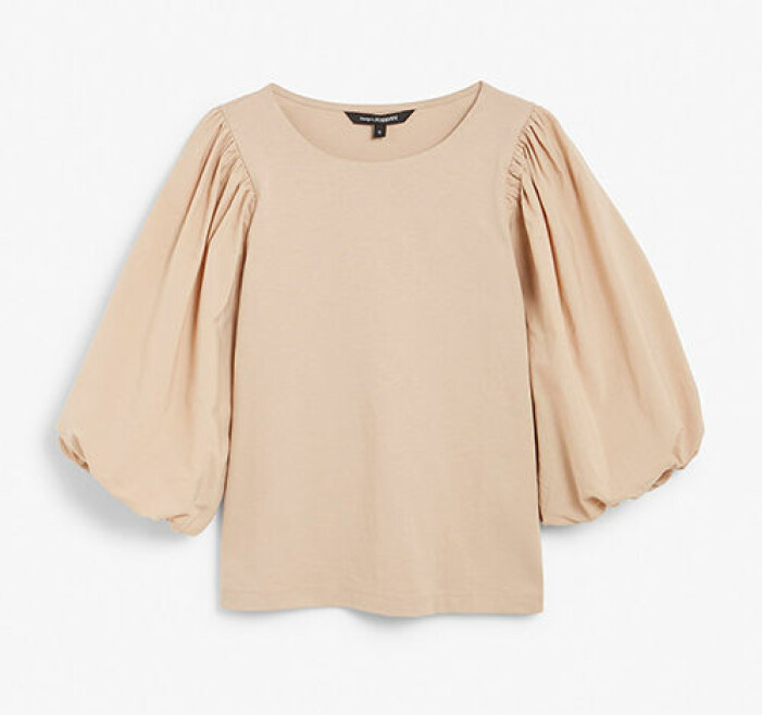 Beige topp med puffärm från KappAhl