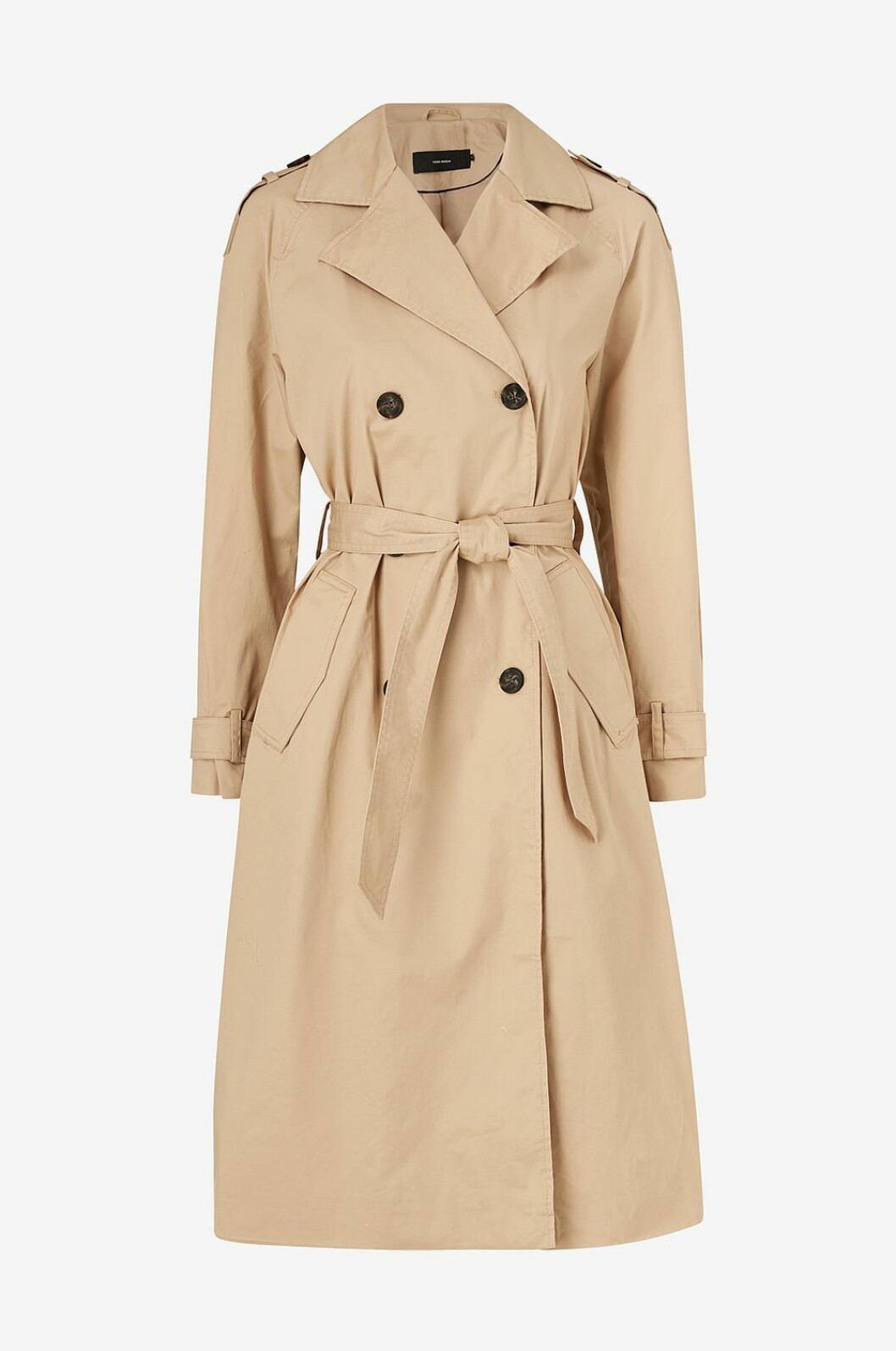 Beige trenchcoat med knytband i midjan för dam till våren 2020