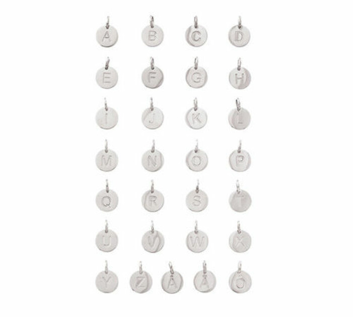 berlocker silver bokstav