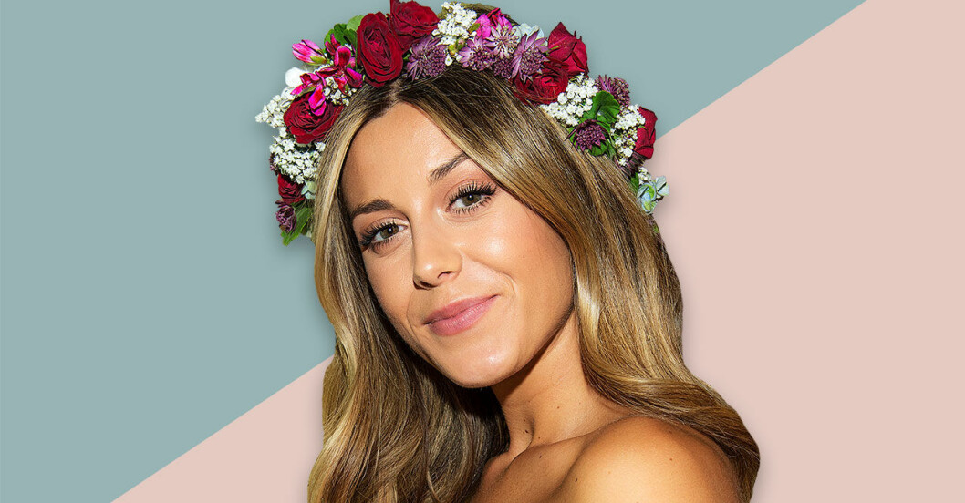Bianca Ingrosso med en blomkrans