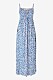 Blåblommig klänning med tunna band för dam till 2020