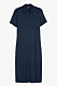 Blå ribbad klänning med krage för dam till 2020