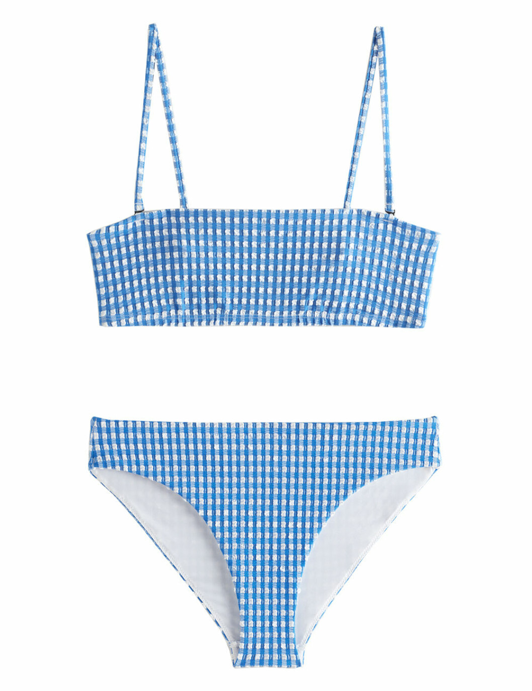 Blå rutig bikini till sommaren 2020