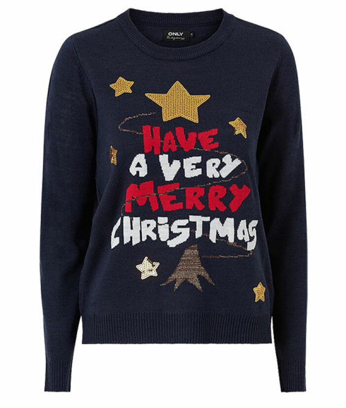 blå stickad jultröja