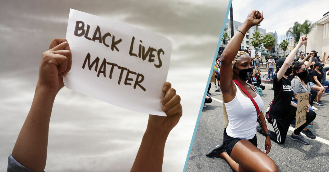 black lives matter och folk som protesterar