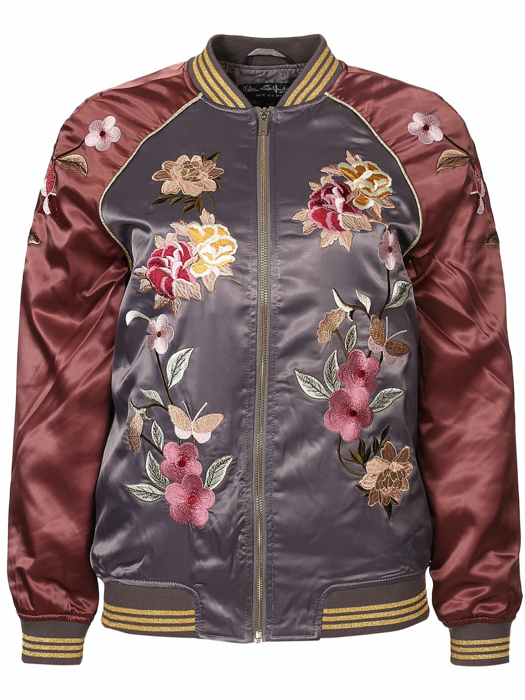 bomberjacka satin blommor