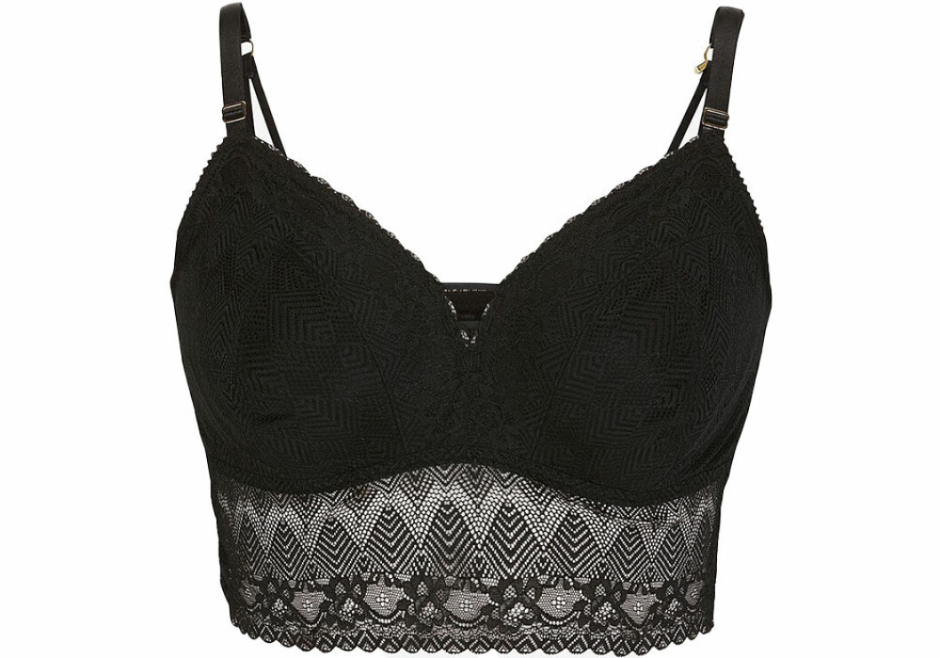 Svart bralette med bred kant