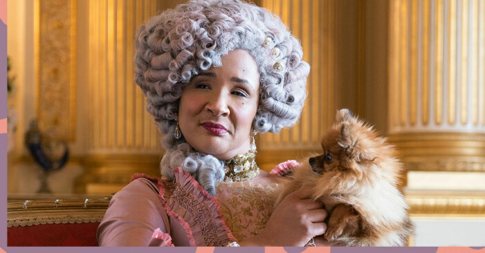 Drottning Charlotte i Familjen Bridgerton på Netflix.