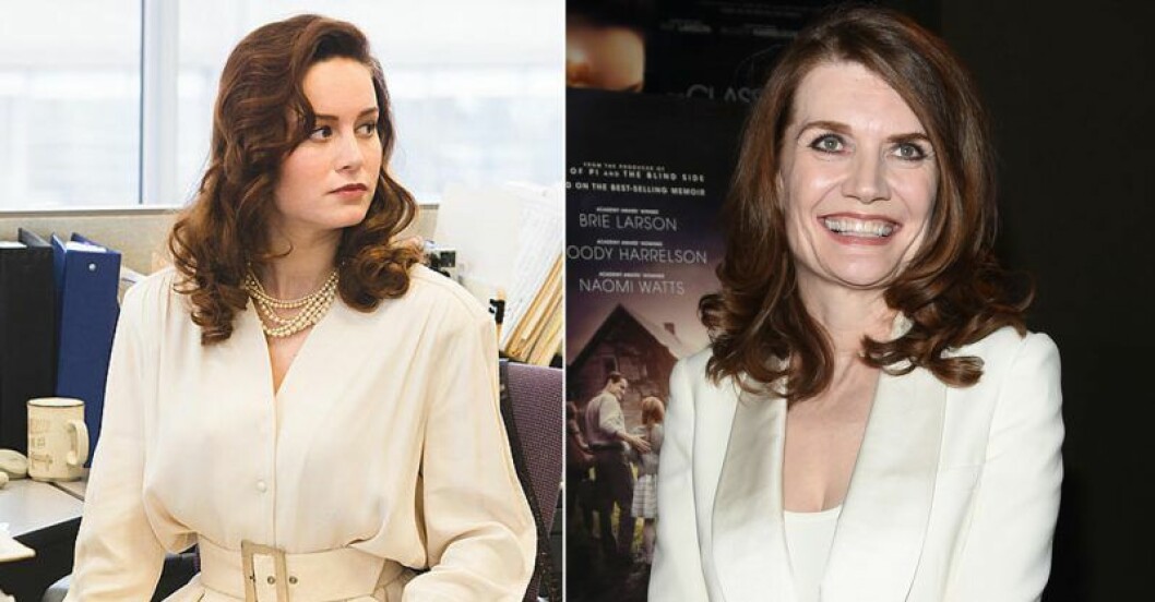 Brie Larson som Jeannette Walls. Brie Larson och Jeannette Walls