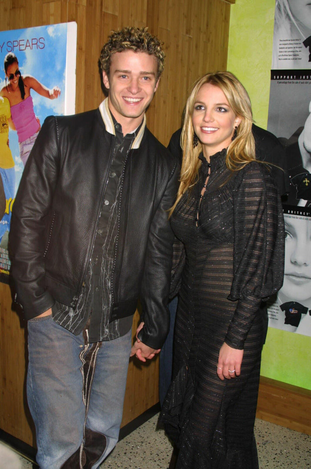 En bild på Britney Spears och Justin Timberlake, 2002, på efterfesten av filmen Crossroads.