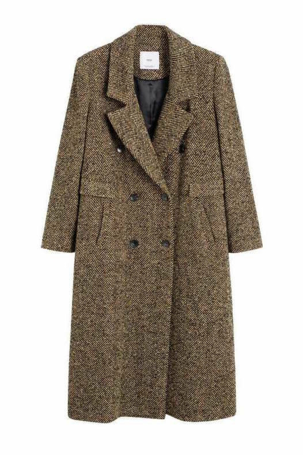 Brun höstkappa med dubbelknäppning