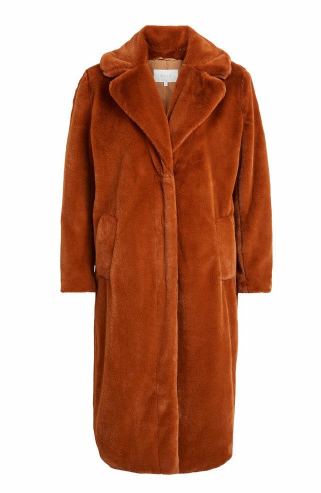 Brun höstkappa med teddypäls för dam