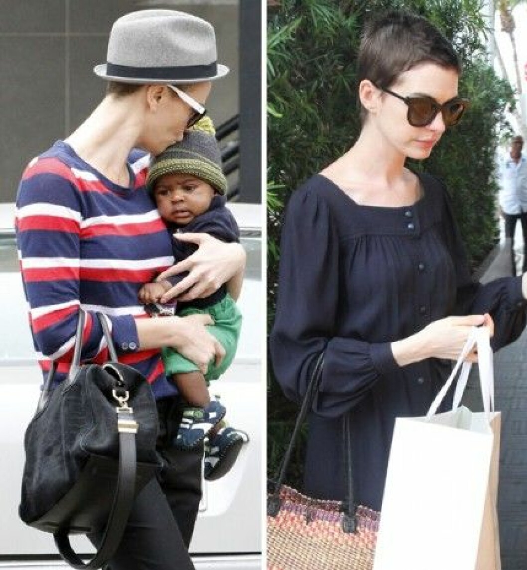 Charlize Theron med sonen Jackson och Anne Hathaway på shoppingtur.