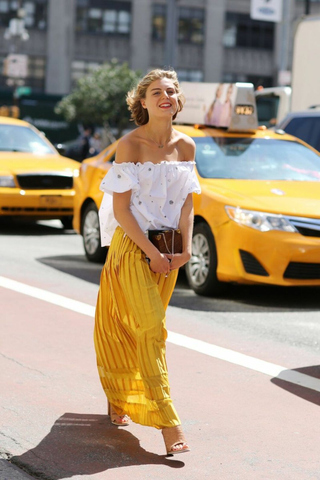 Street style bild från Mercedes-Benz Fashion Week, New York. Bild: TT Street style cropped topp
