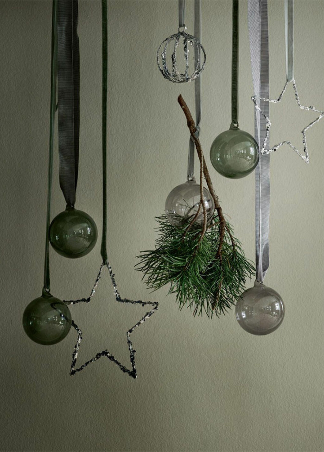 Julgransdekorationer i tonat glas från Tine K Home