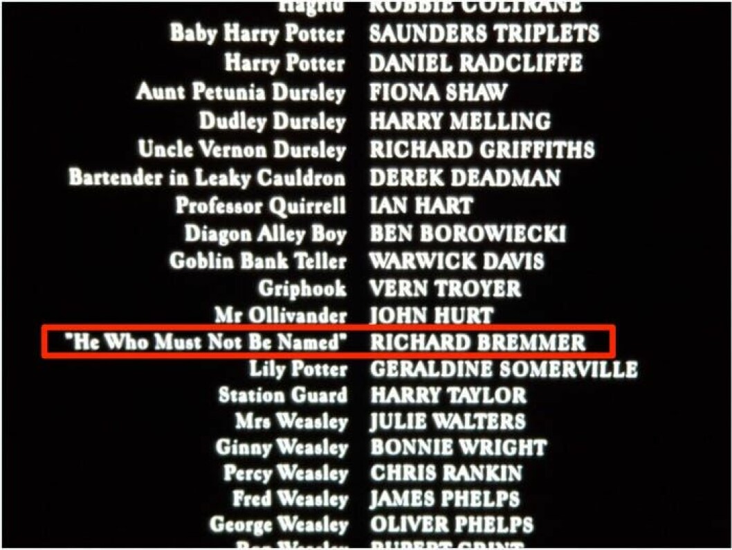Harry Potter eftertext voldemort