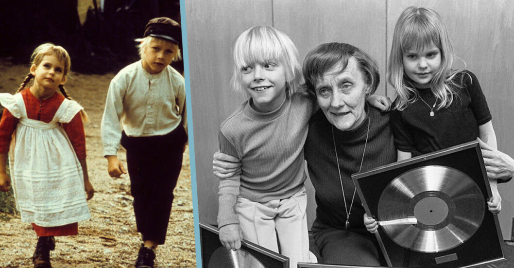 Ida och Emil med Astrid Lindgren