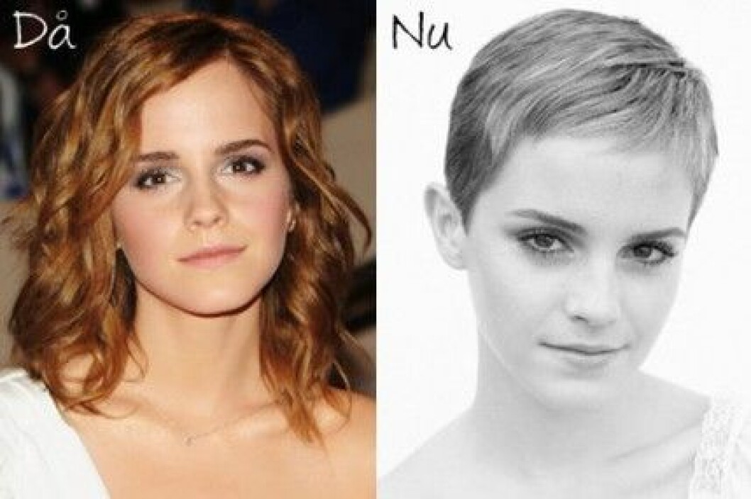 Emma Watson visade upp sin ny korta frisyr på Facebook.