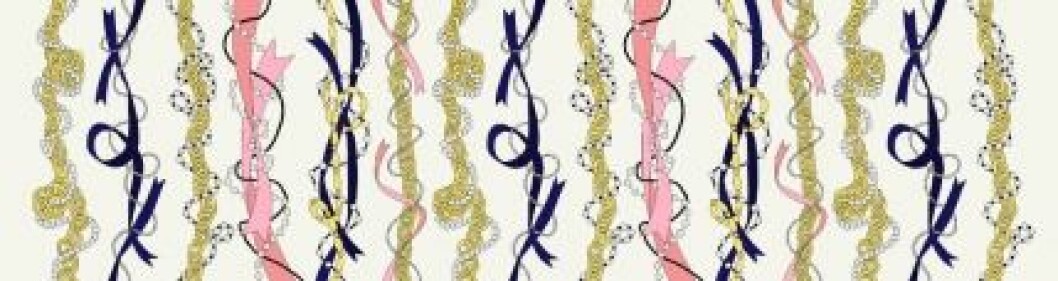 EmmaKisstina Silk Scarves, Cream Chain Stripes. EmmaKisstina Silk Scarves, Cream Chain Stripes.