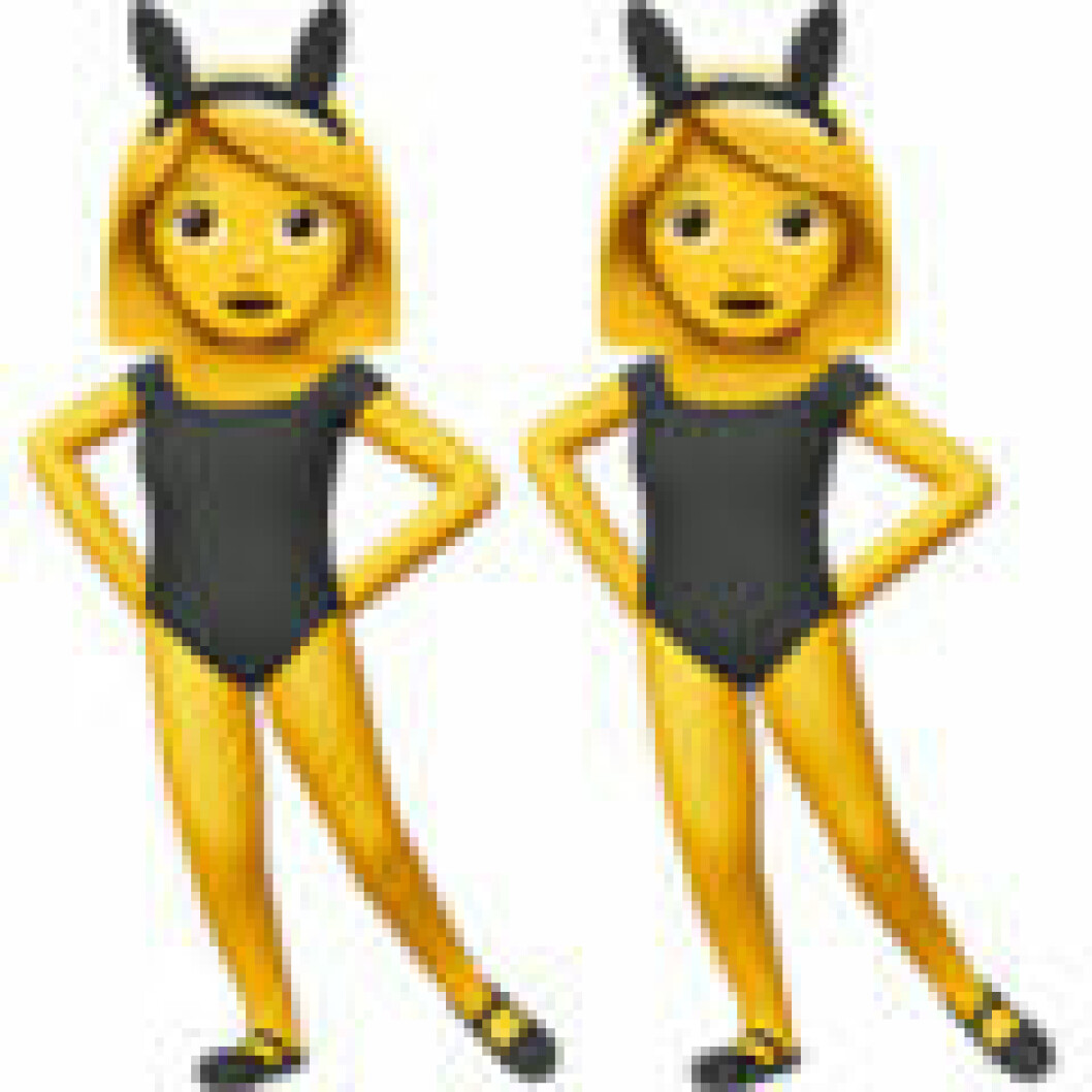 Emoji woman with bunny ears