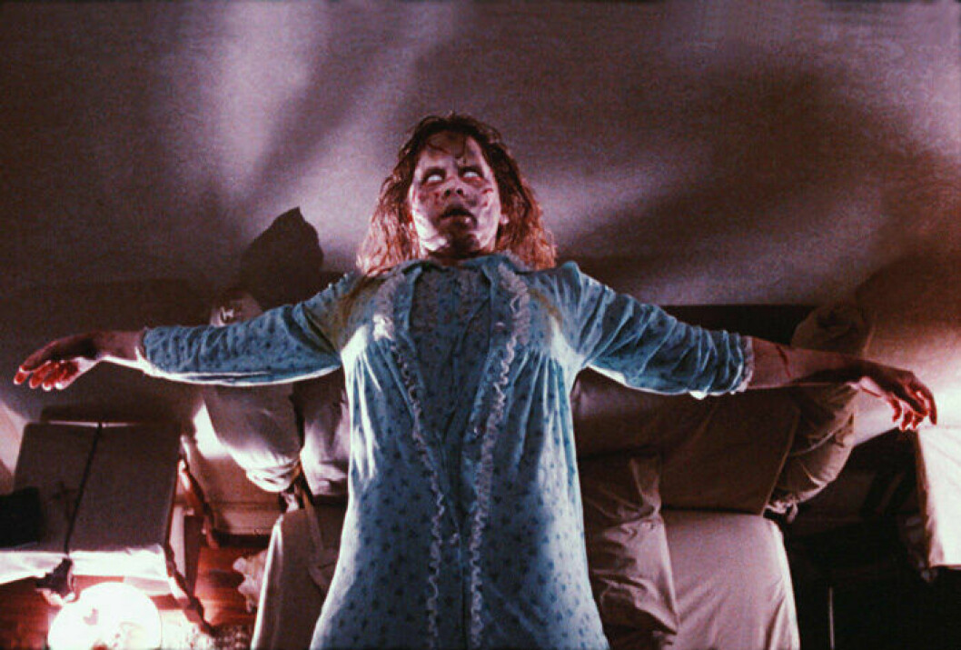 En bild från Exorcisten, en amerikansk skräckfilm av William Friedkin.