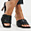 Svarta flätade sandaletter med flätad överdel som påminner om Bottega Venetas sandaler