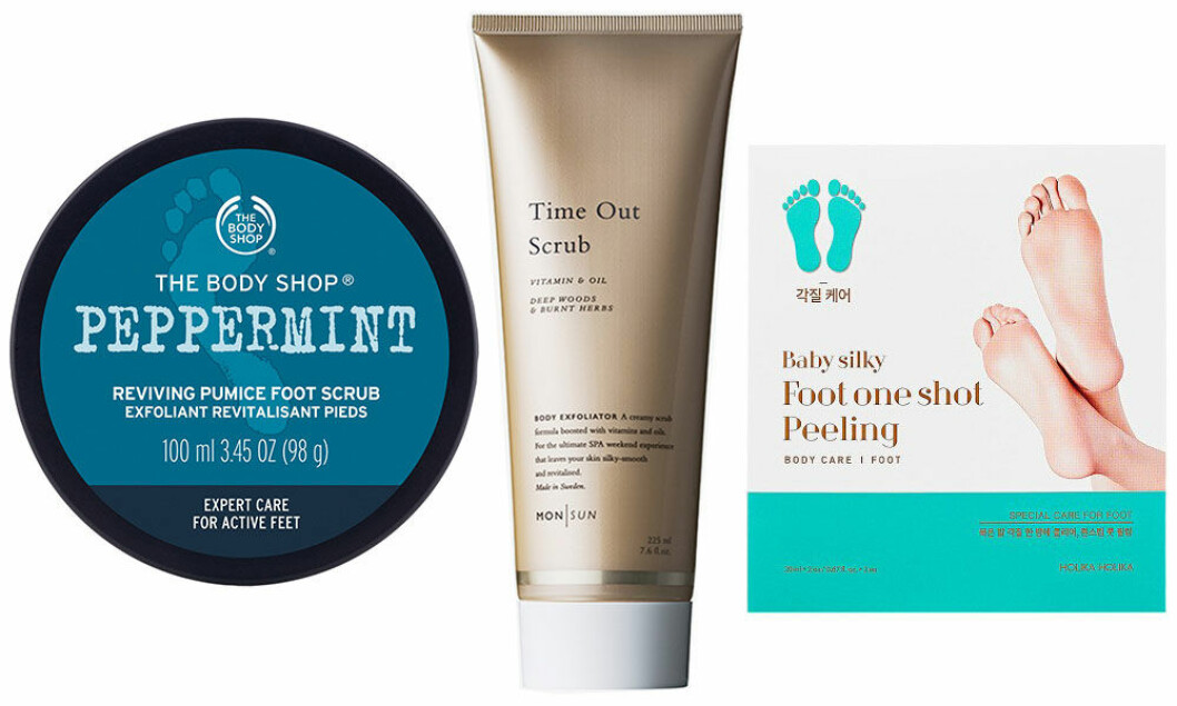 Peelingprodukter till fötterna.