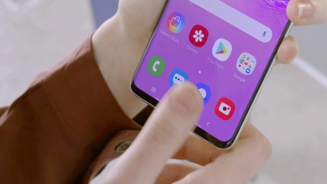 Samsung Galaxy S10 fingeravtrycksläsare