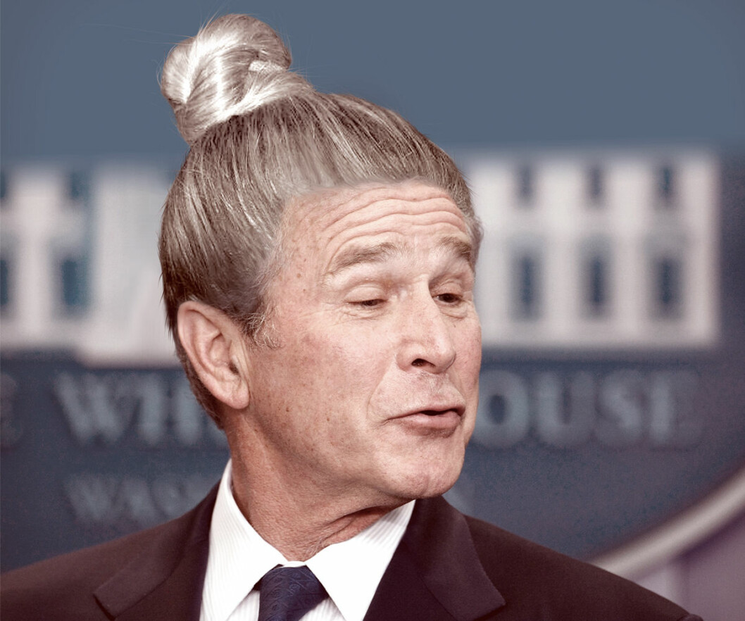 george w bush manbun