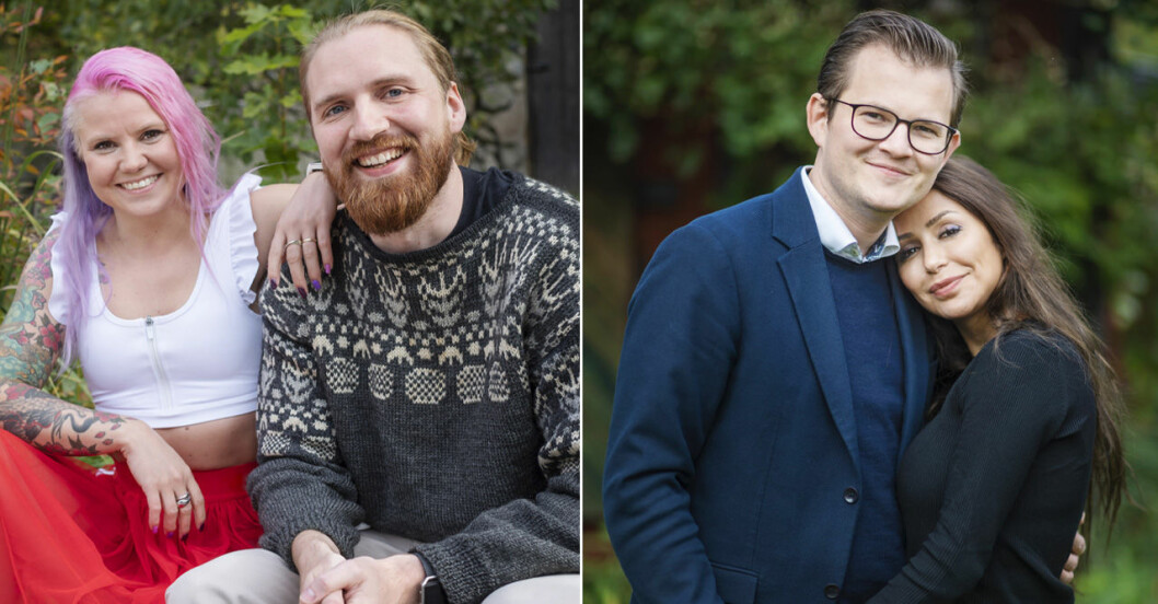 Till vänster ser vi Elina Raeder med Albin Ringstad och till höger står Jacob Claesson med Elahe Eskandari. Elina Raeder med Albin Ringstad och Jacob Claesson med Elahe Eskandari
